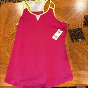 Jofit Pink and Yellow Athletic Tank